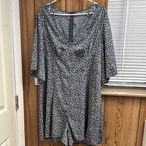 Floral Print Jumpsuit with V-Neck